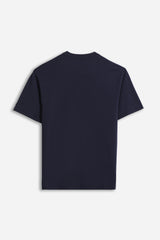 T-SHIRT CON STAMPA E RICAMO BLEU