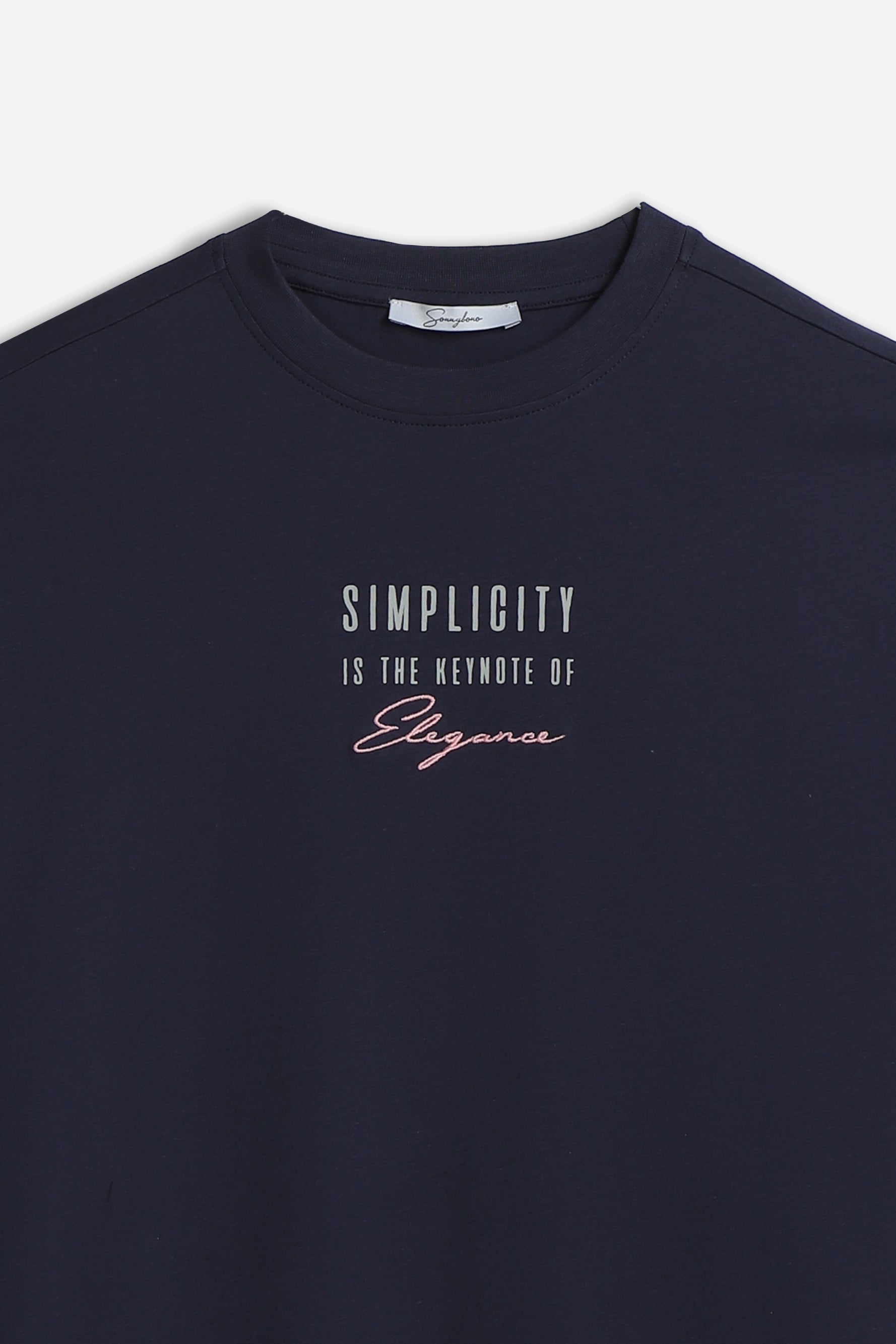 T-SHIRT CON STAMPA E RICAMO BLEU