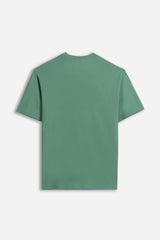 T-SHIRT CON STAMPA E RICAMO SALVIA