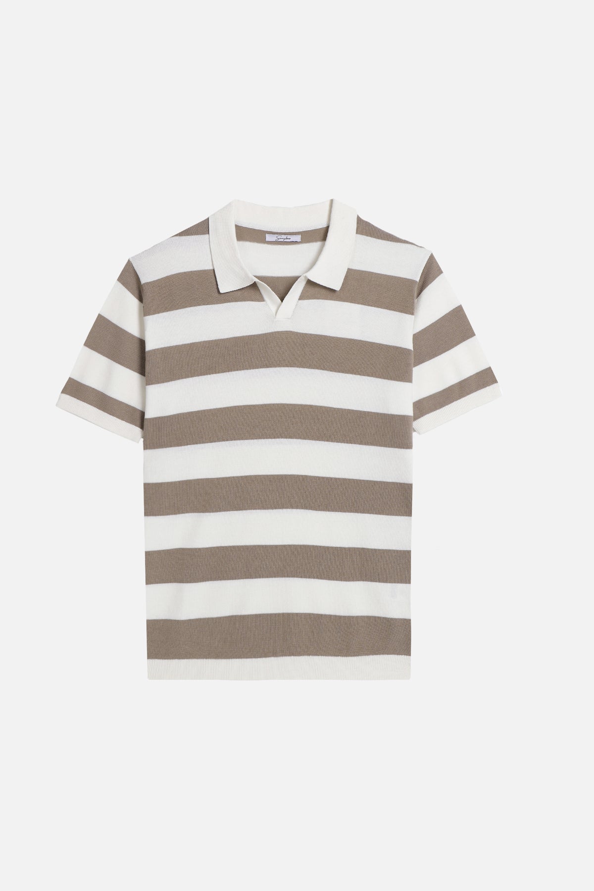 POLO IN MAGLINA RIGATA TORTORA