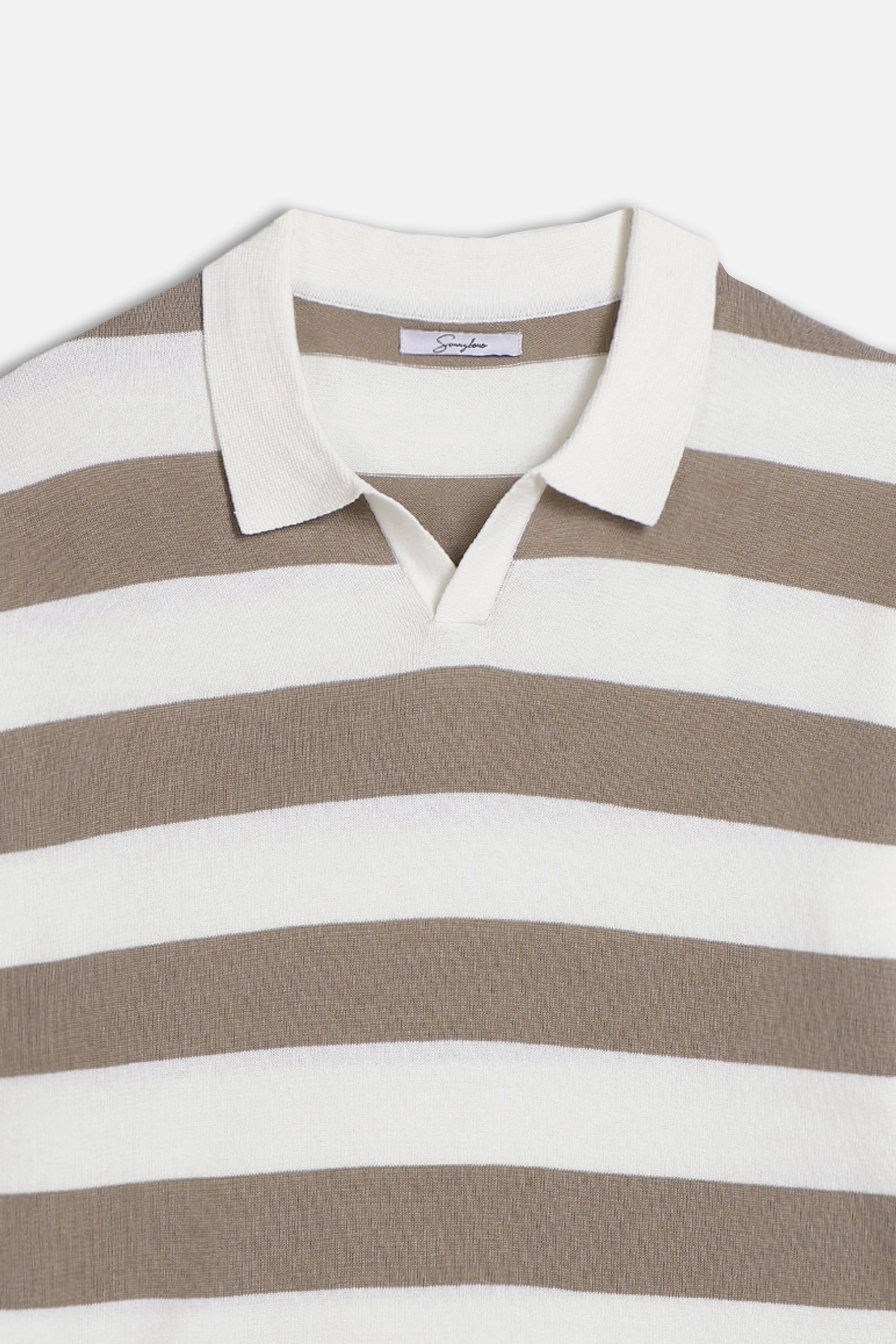 POLO IN MAGLINA RIGATA TORTORA