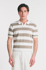 POLO IN MAGLINA RIGATA TORTORA