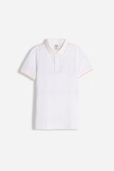 POLO IN PIQUET STRETCH BIANCO