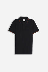 POLO IN PIQUET STRETCH NERO