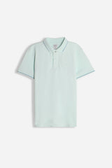 POLO IN PIQUET STRETCH VERDE ACQUA