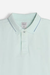 POLO IN PIQUET STRETCH VERDE ACQUA