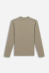 TS-TSHIRT GIROCOLLO MANICA LUNGA TORTORA