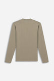 T-SHIRT STRETCH GIROCOLLO MANICA LUNGA TORTORA