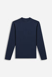 T-SHIRT STRETCH GIROCOLLO MANICA LUNGA BLEU