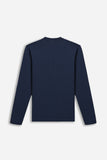 T-SHIRT STRETCH GIROCOLLO MANICA LUNGA BLEU