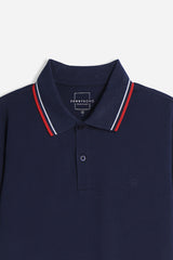 POLO IN PIQUET BASIC BLEU