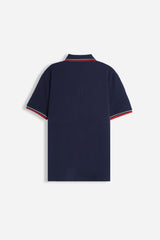 POLO IN PIQUET BASIC BLEU