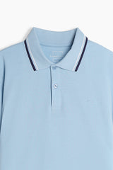 POLO IN PIQUET BASIC CELESTE