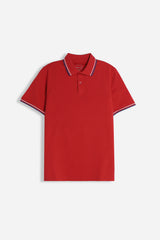 POLO IN PIQUET BASIC ROSSO