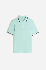 POLO IN PIQUET BASIC VERDE ACQUA