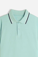 POLO IN PIQUET BASIC VERDE ACQUA