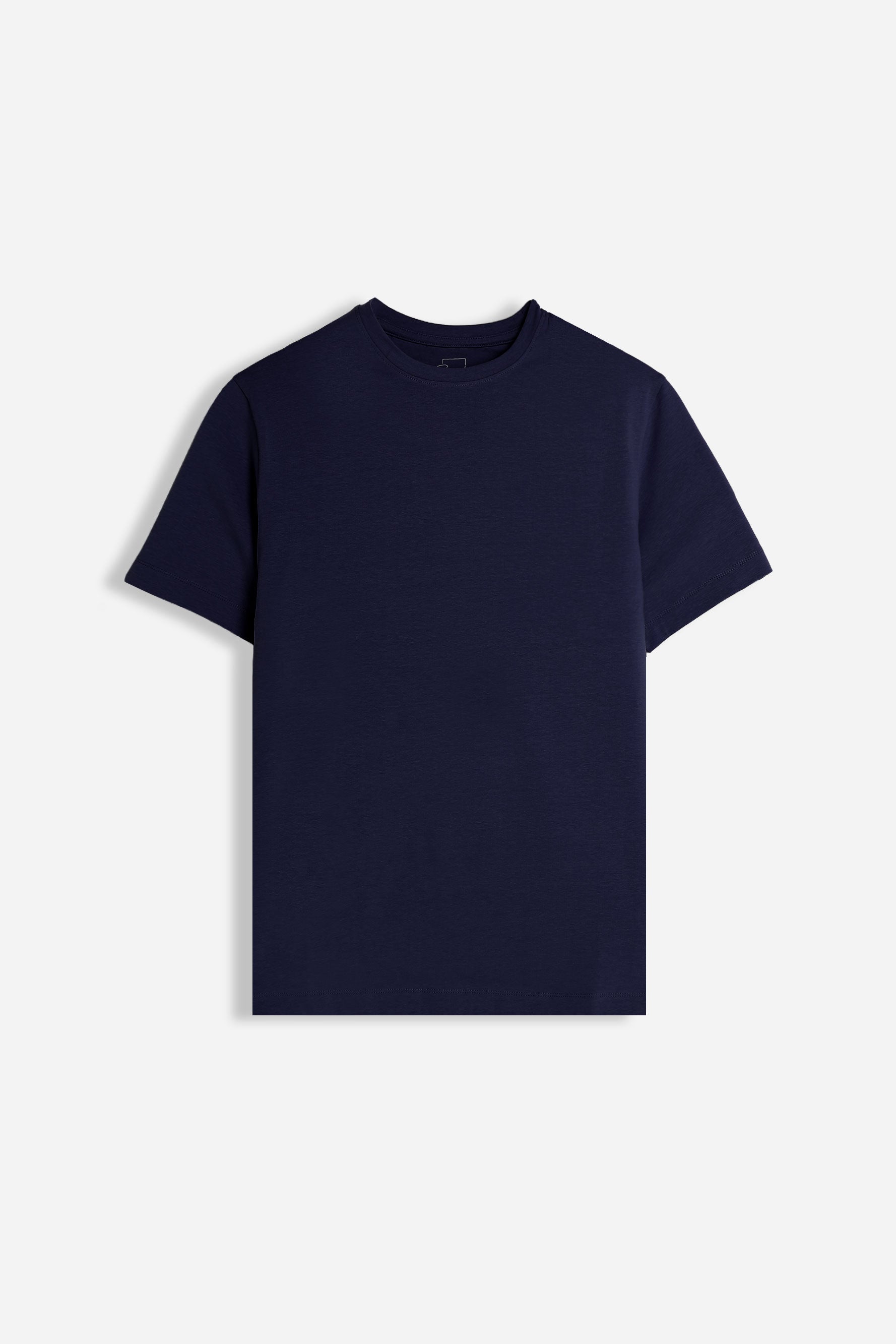T-SHIRT GIROCOLLO BASIC STRETCH BLEU