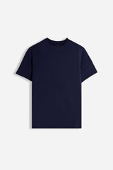 T-SHIRT GIROCOLLO BASIC STRETCH BLEU