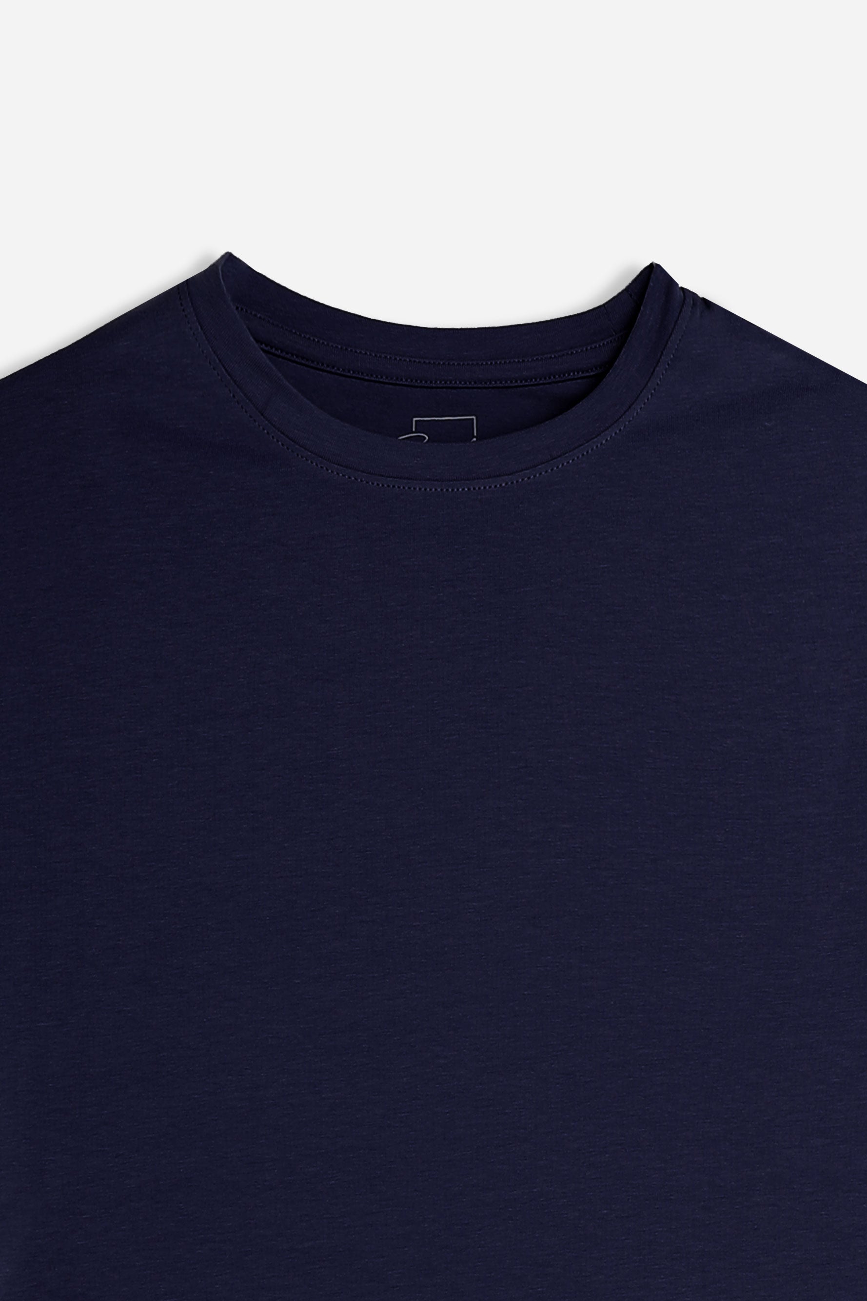 T-SHIRT GIROCOLLO BASIC STRETCH BLEU