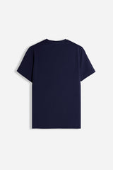 T-SHIRT GIROCOLLO BASIC STRETCH BLEU