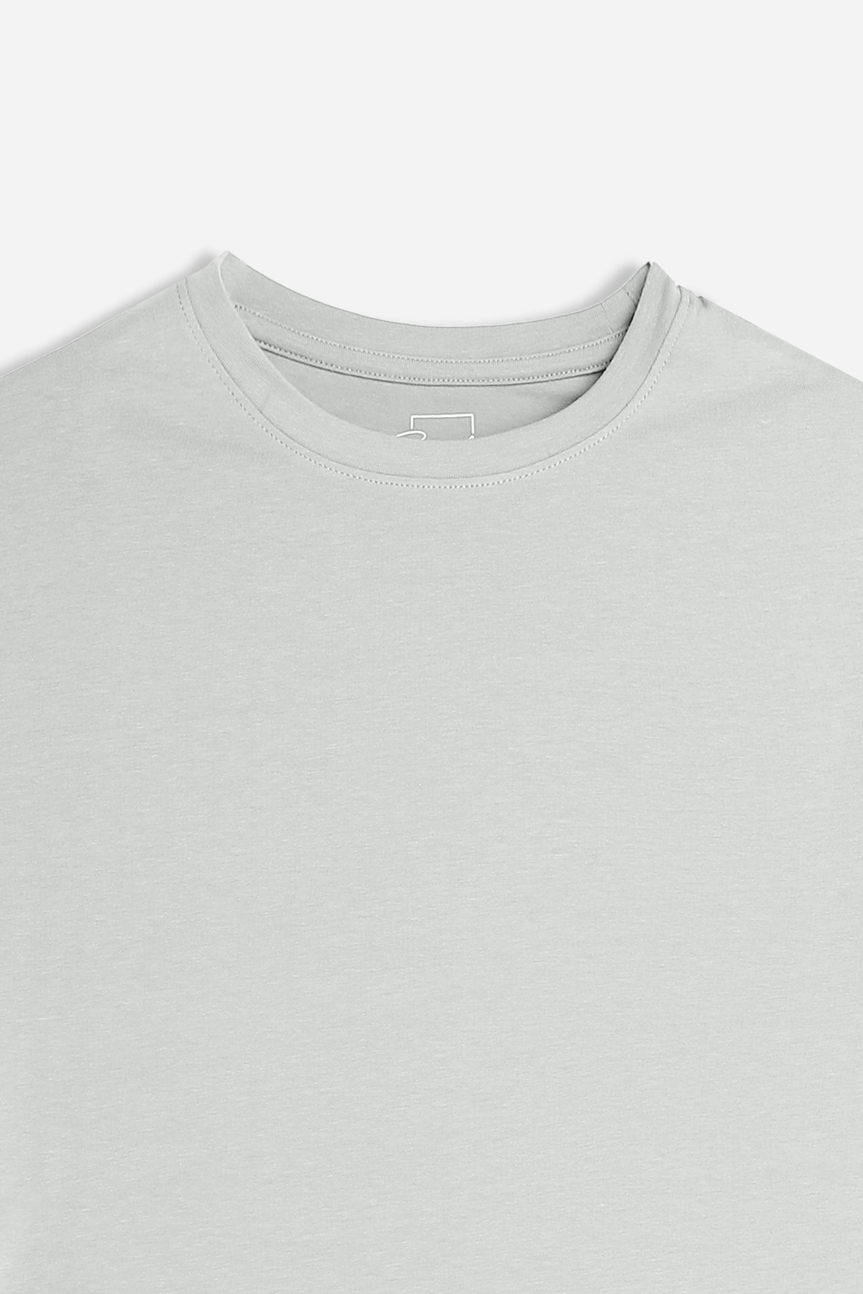 T-SHIRT GIROCOLLO BASIC STRETCH GRIGIO GHIACCIO