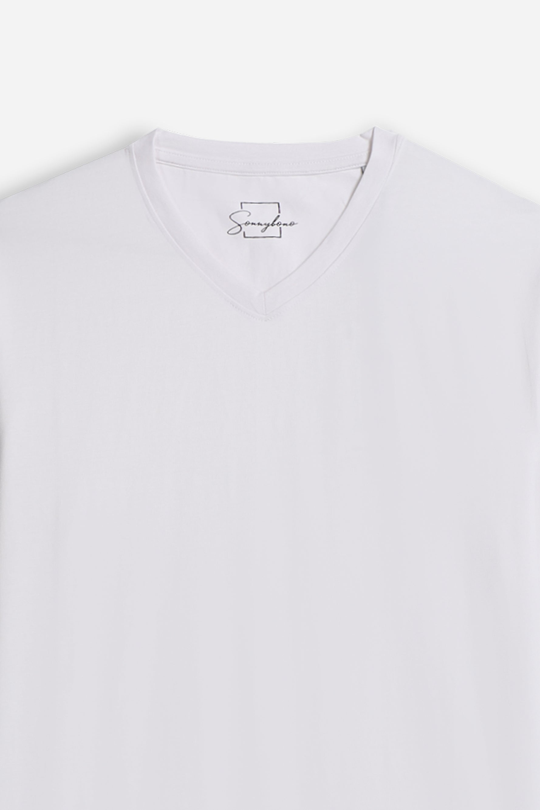 T-SHIRT SCOLLO A V ELASTICIZZATA BIANCO