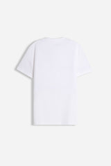 T-SHIRT SCOLLO A V BASIC STRETCH BIANCO