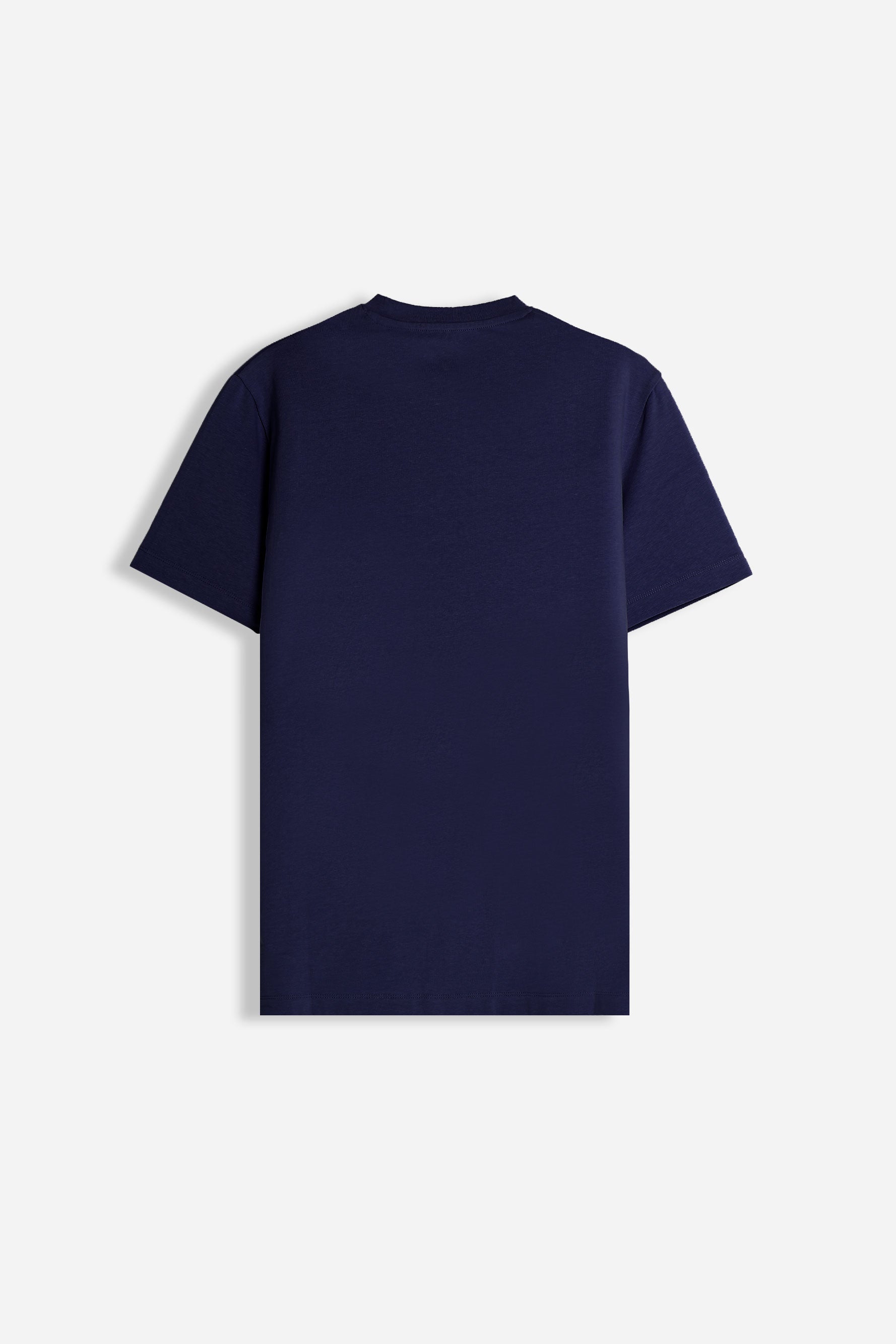T-SHIRT SCOLLO A V BASIC STRETCH BLEU