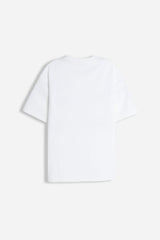 T-SHIRT GIROCOLLO STRETCH CON COLLO E TASCHINO A COSTINE BIANCO