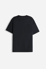T-SHIRT GIROCOLLO STRETCH CON COLLO E TASCHINO A COSTINE NERO