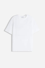 T-SHIRT GIROCOLLO STRETCH CON COLLO A COSTINE BIANCO