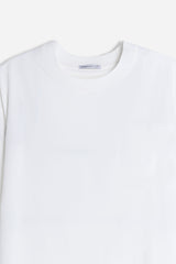 T-SHIRT GIROCOLLO STRETCH CON COLLO A COSTINE BIANCO