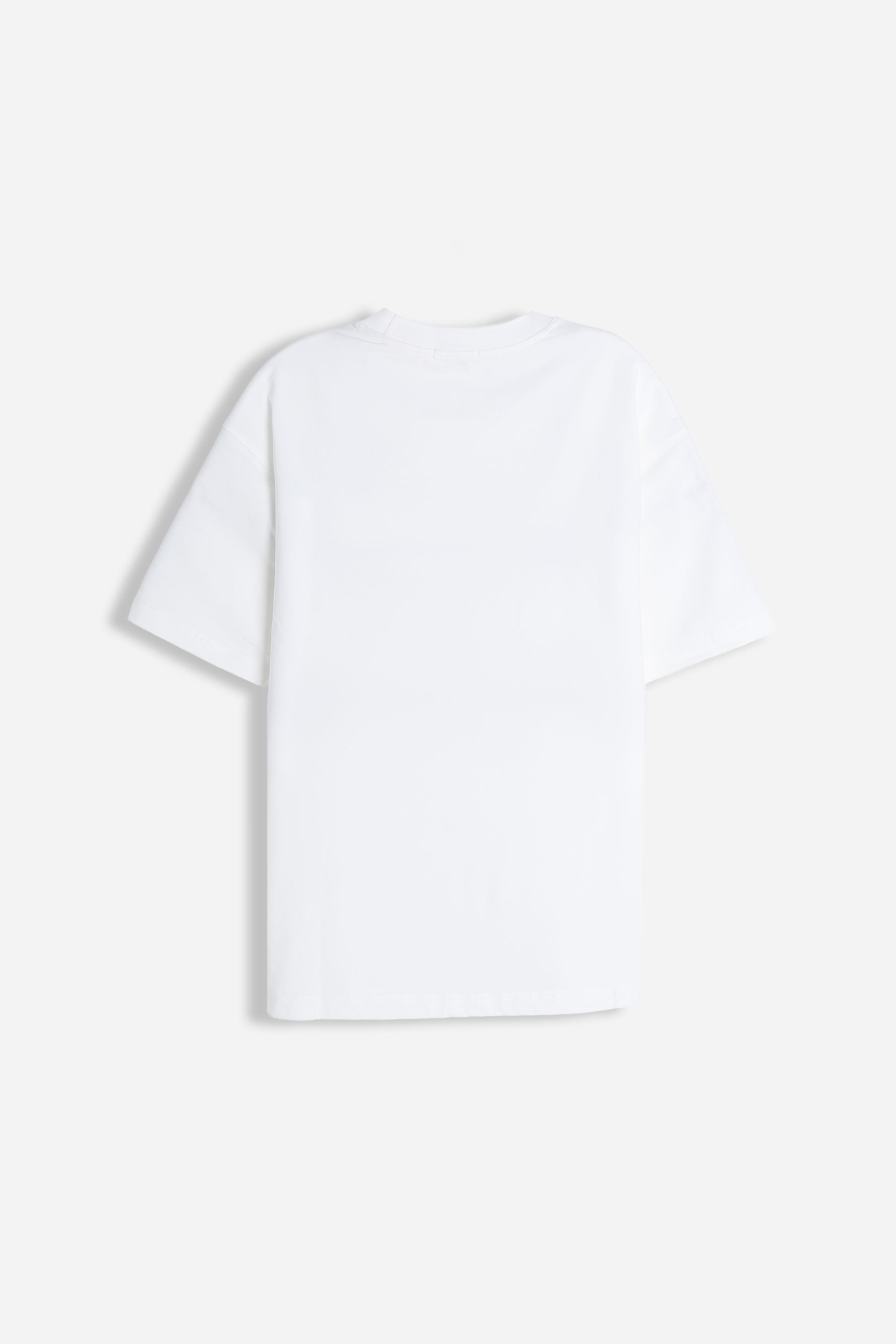T-SHIRT GIROCOLLO STRETCH CON COLLO A COSTINE BIANCO