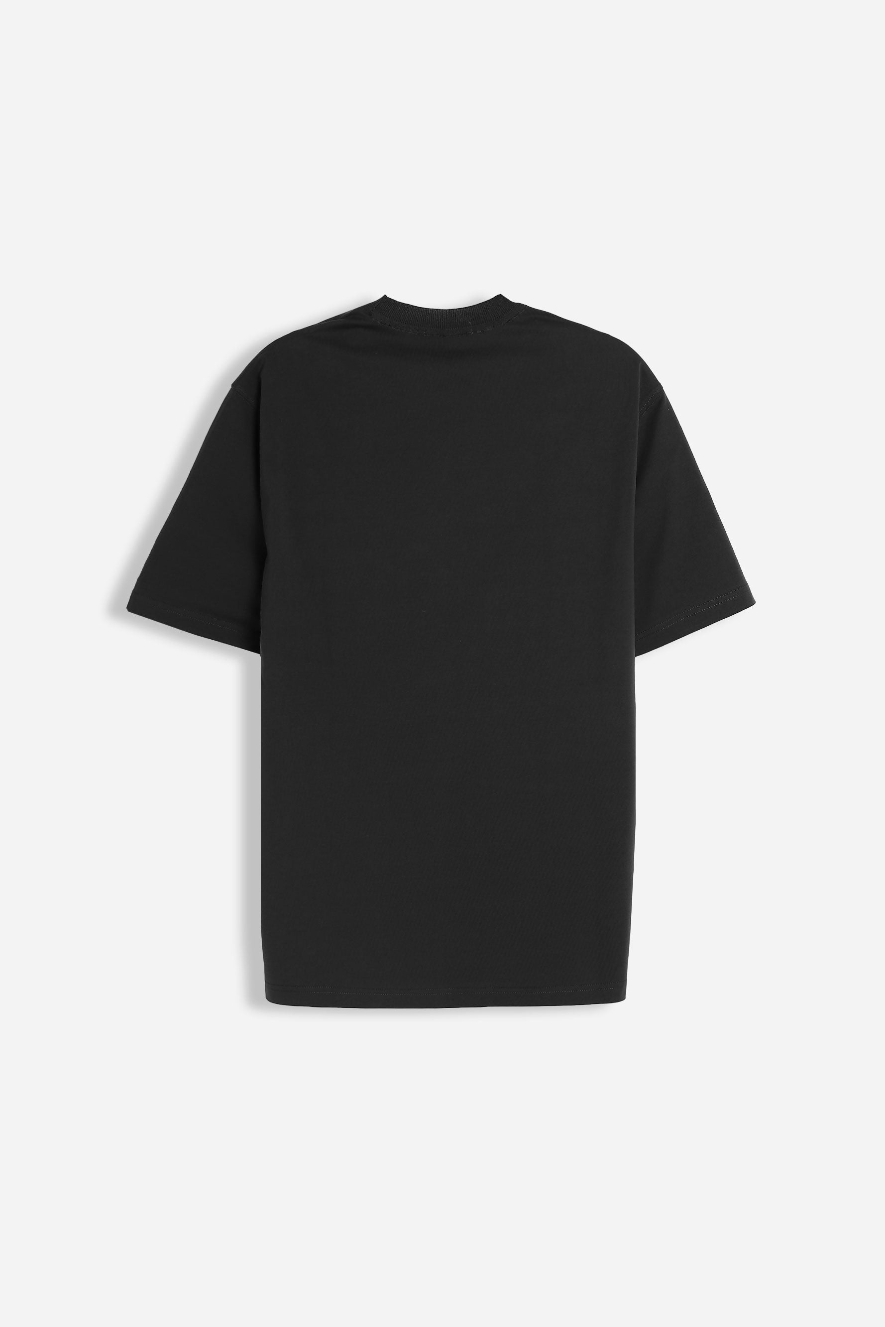 T-SHIRT GIROCOLLO STRETCH CON COLLO A COSTINE NERO