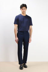 T-SHIRT GIROCOLLO SOFT TOUCH BLEU