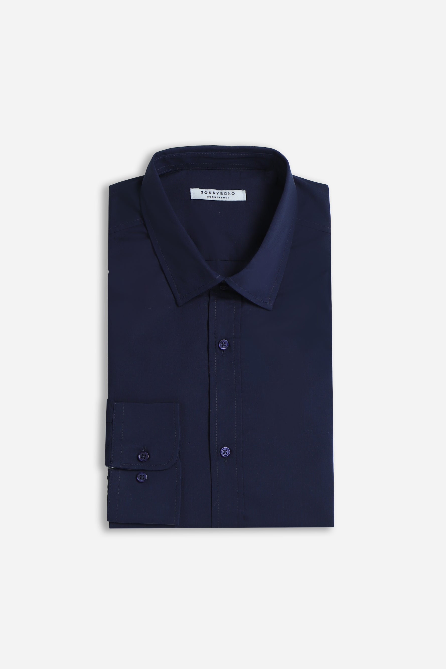CAMICIA POPELINE BASIC BLEU - Sonnybono