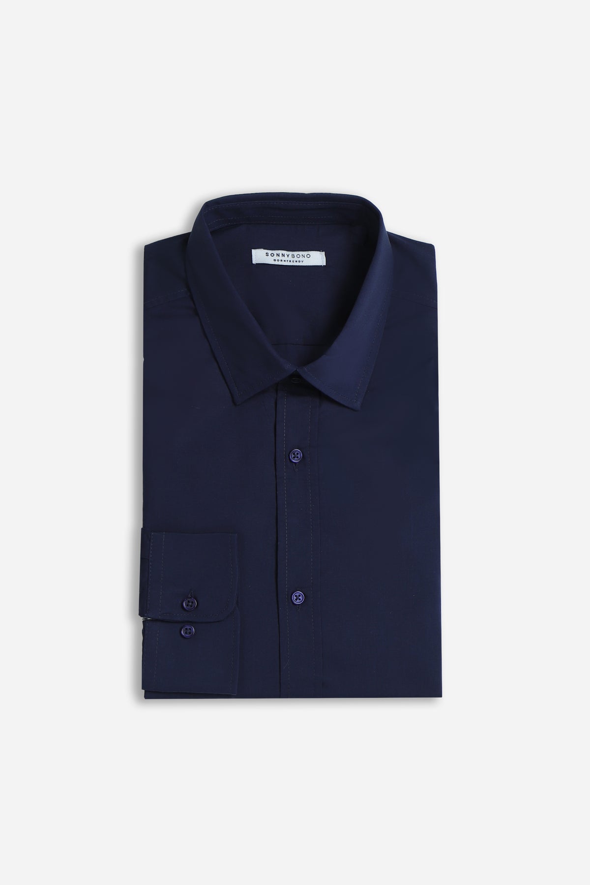CAMICIA POPELINE BASIC BLEU - Sonnybono