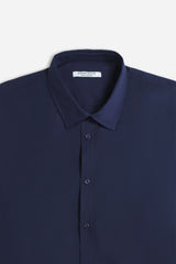 CAMICIA POPELINE BASIC BLEU - Sonnybono