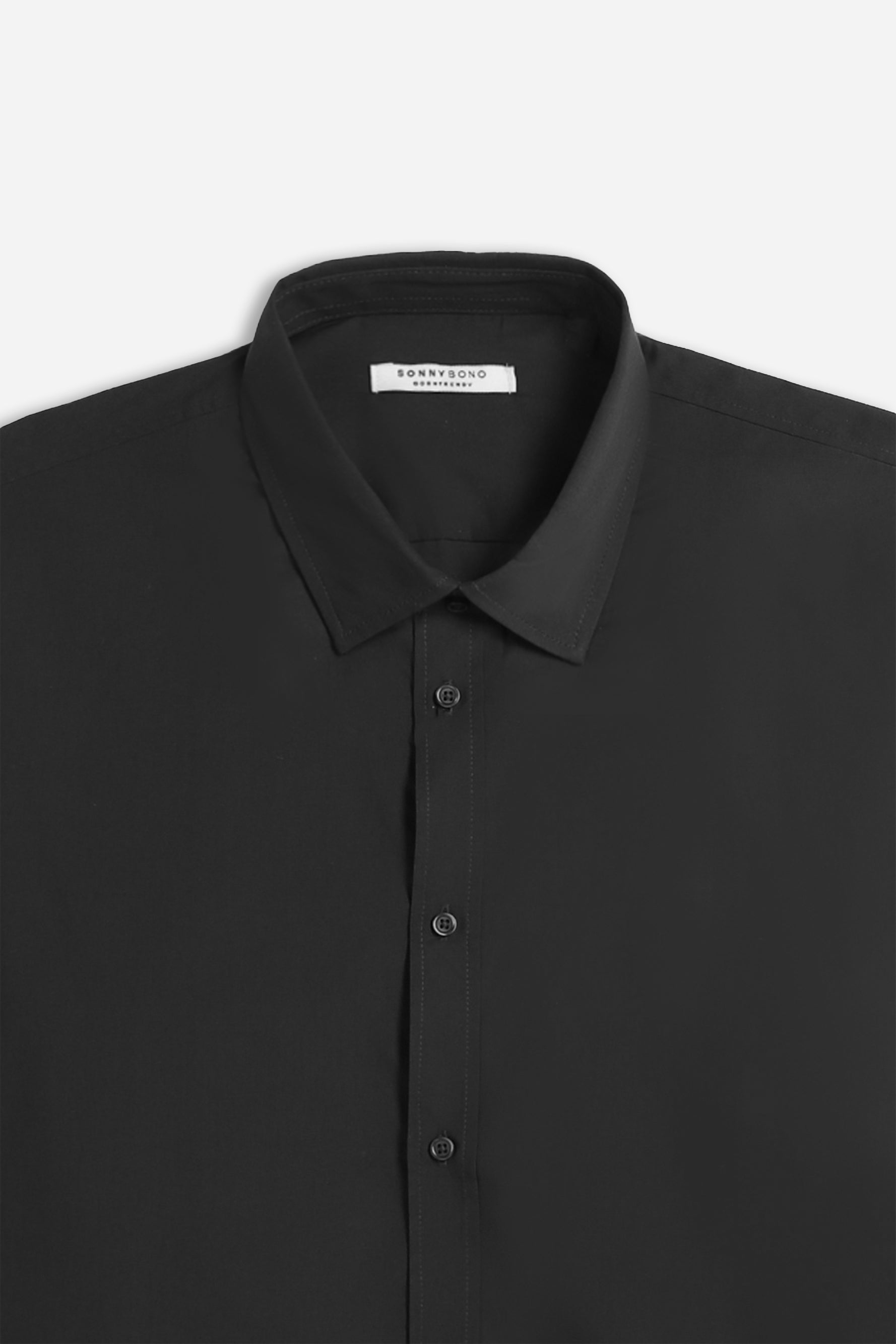 CAMICIA POPELINE BASIC NERO - Sonnybono