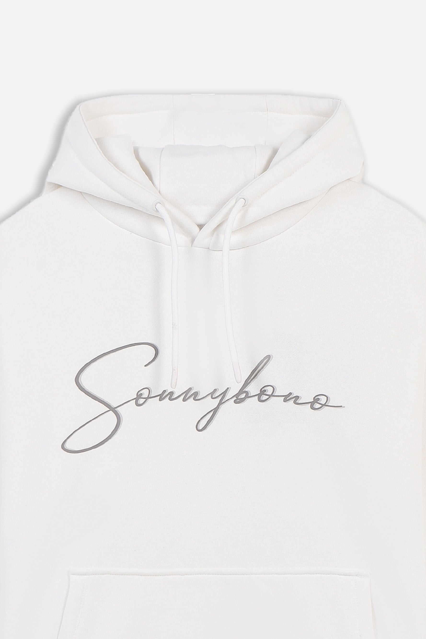FELPA CON CAPPUCCIO E MARSUPIO CON LOGO RICAMATO PANNA - Sonnybono