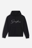 FELPA CON CAPPUCCIO E MARSUPIO CON LOGO RICAMATO NERO - Sonnybono