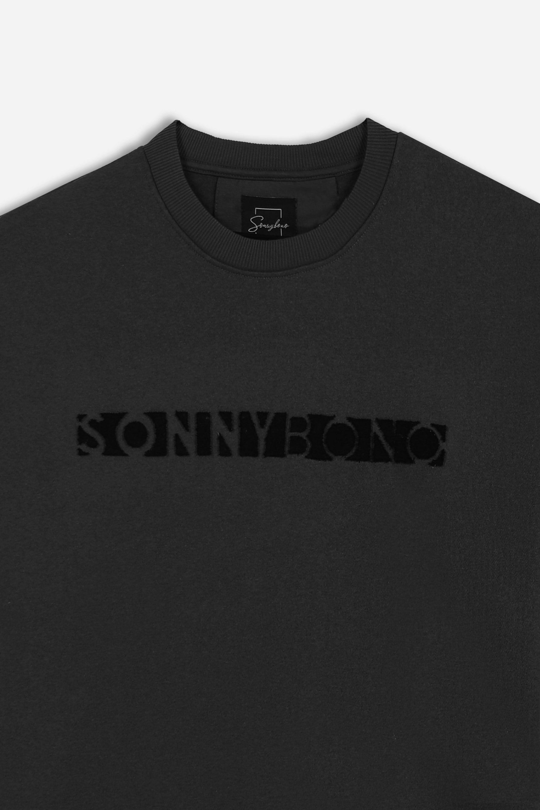 FELPA GIROCOLLO CON LOGO NERO - Sonnybono