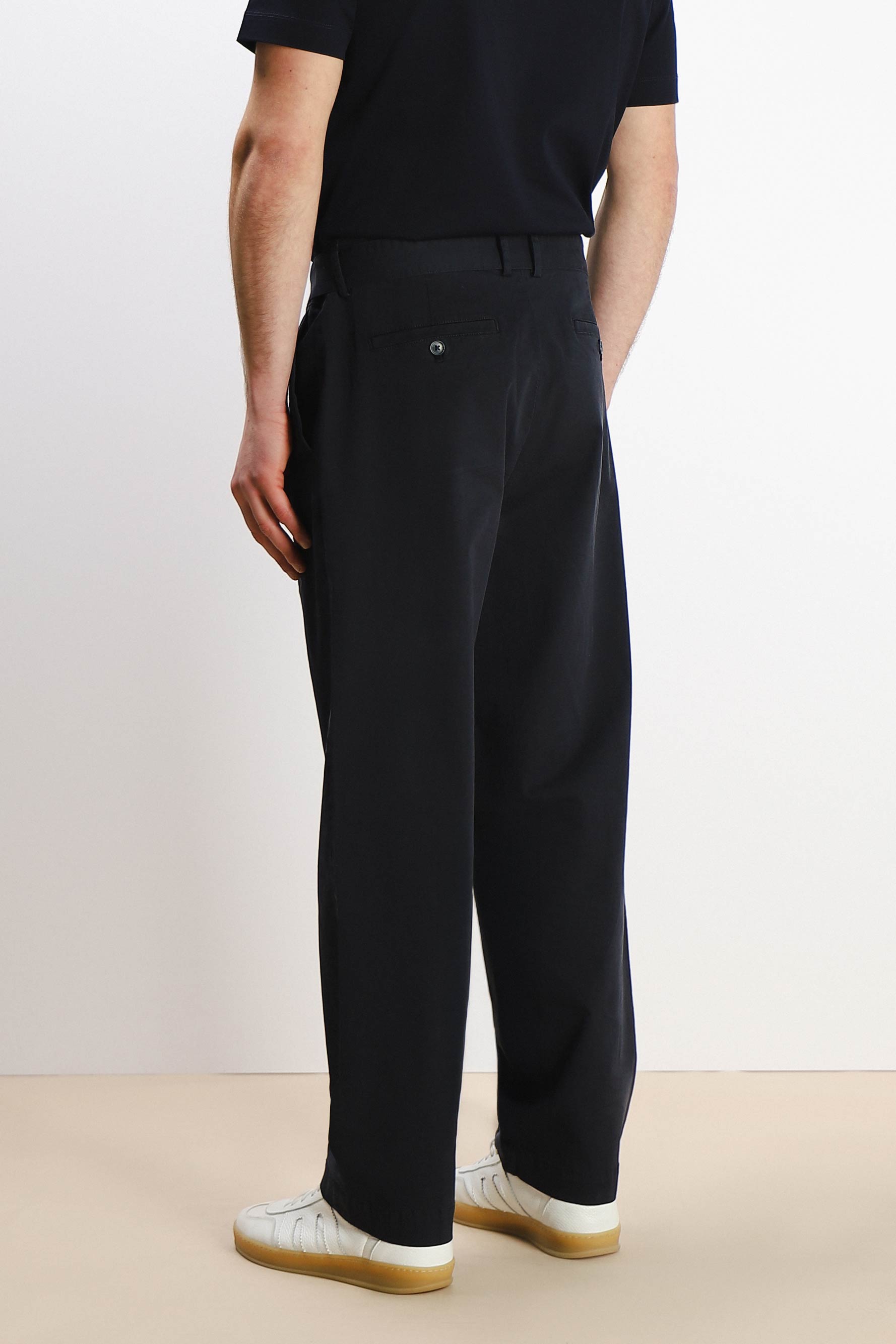 PANTALONE CHINO DOPPIA PENCE E CINTURINO BLEU