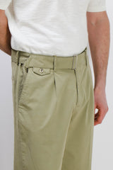 PANTALONE CHINO DOPPIA PENCE E CINTURINO KAKI