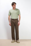 PANTALONE CHINO DOPPIA PENCE E CINTURINO MORO