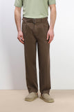 PANTALONE CHINO DOPPIA PENCE E CINTURINO MORO