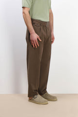 PANTALONE CHINO DOPPIA PENCE E CINTURINO MORO