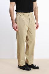 PANTALONE CHINO DOPPIA PENCE E CINTURINO BEIGE SCURO
