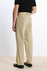 PANTALONE CHINO DOPPIA PENCE E CINTURINO BEIGE SCURO