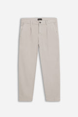 PANTALONE CHINO CON PENCES GRIGIO CHIARO